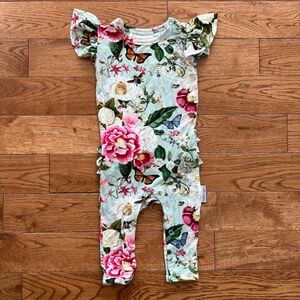 milk + coco ruffled cap sleeve romper 6-9M